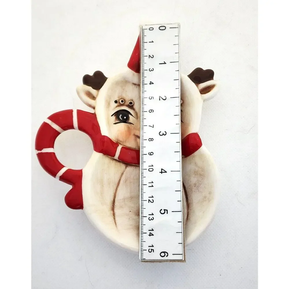 Transpac Johanna Parker Christmas Reindeer Spoon Rest Tea Bag Holder Ceramic 6